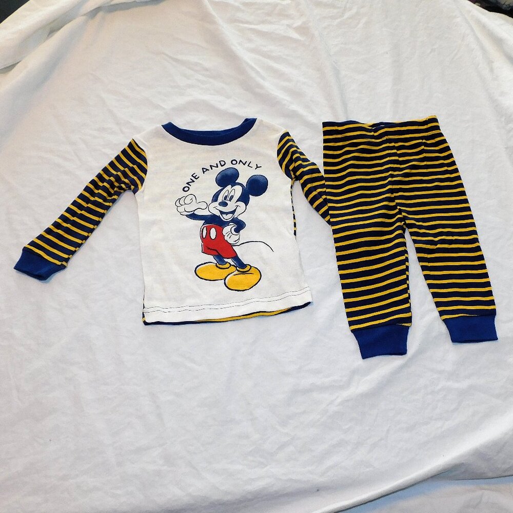 Baby Toddler Mickey Mouse Long Sleeve Pajamas 2pce Unisex Disney 12M thru 4T NEW